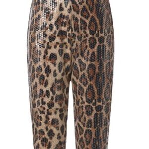 Leopard Print Sequin Pants